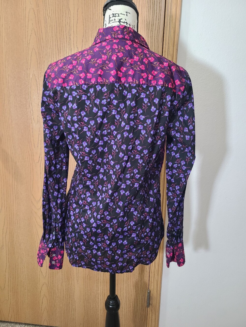 J. Crew Perfect Slim Button Down Liberty Fabrics Floral Patchwork Design - Picture 3 of 4